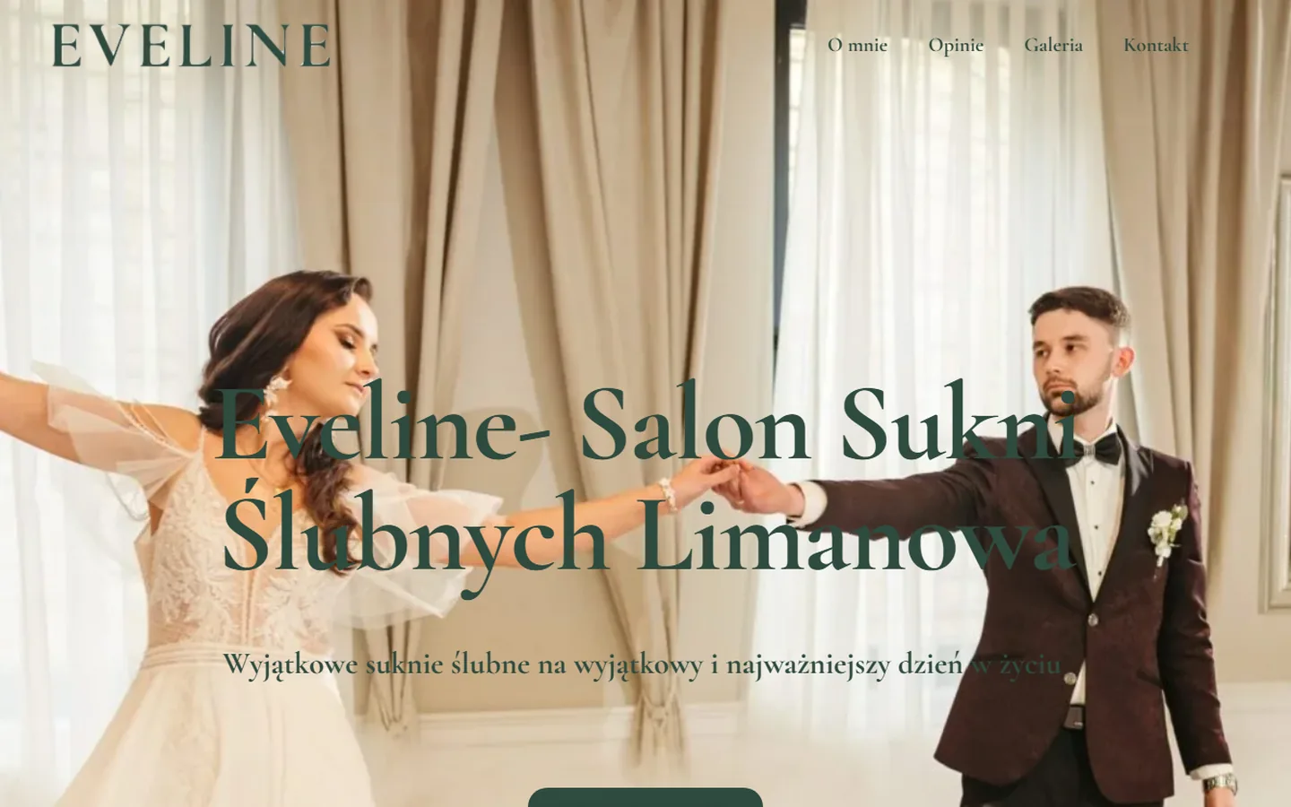 Strona główna salonu sukni ślubnych Eveline w Limanowej