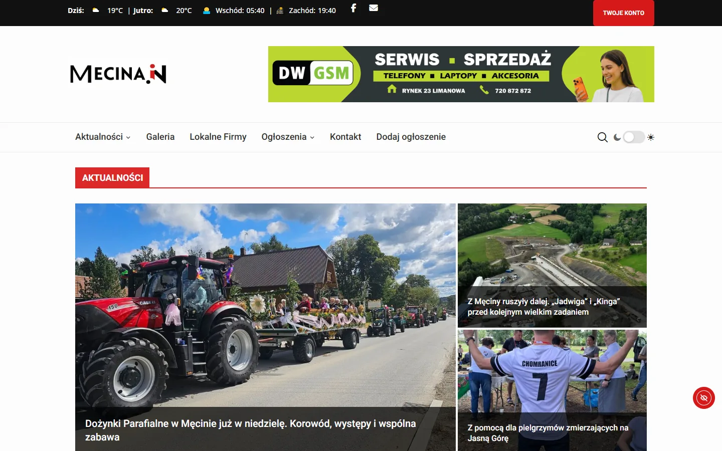 Strona główna portalu lokalnego mecina.in